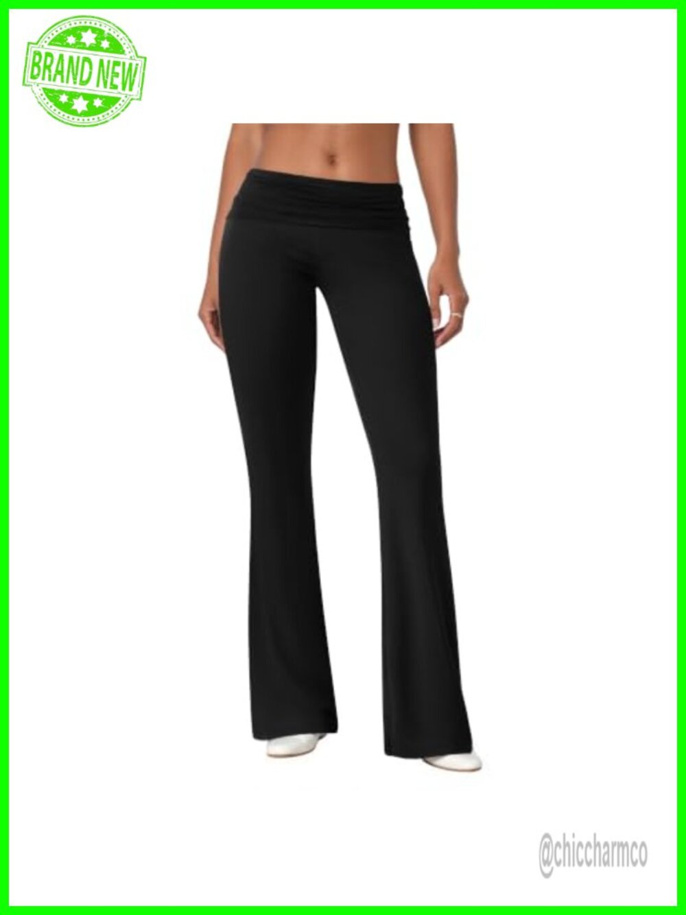 COPYLEAF Flare Leggings Fold Over Modal Stretch Bell Bottom Yoga Pants